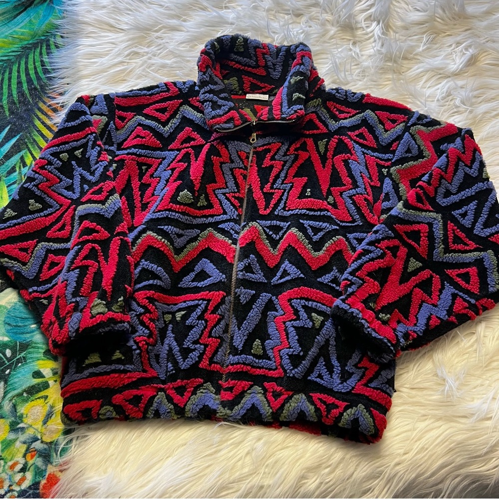 Sergio Tacchini Vintage fleece made in Italy textured sweater - Picture 1 of 16